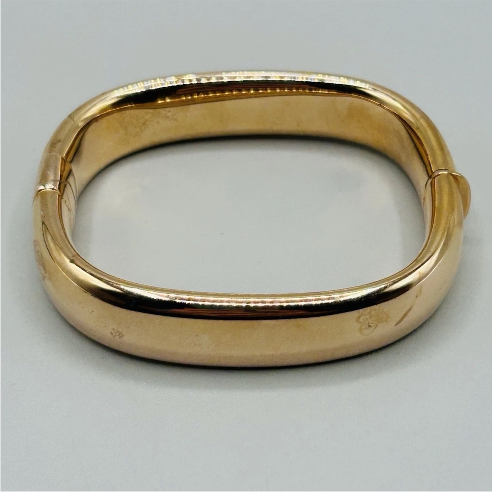 Pair of Square-ish Bronze MILOR Bangles from Italy: 1 Hollow, 1 Solid PeachyRose - Picture 13 of 16